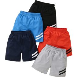 Shein Summer Boys' School Uniform Shorts, Baseball Style Shorts, College Wind