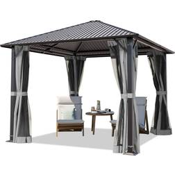 Toolport Hardtop Paviljong 3x3m inkl 4 Gardiner Grey