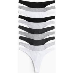 H&M Trosa Thong I Bomull - Gråmelerad/Svart/Vit