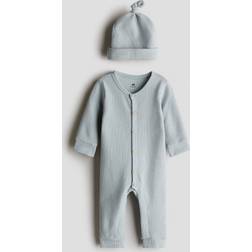 H&M 2-Piece Waffled Cotton Set - Turquoise