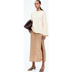 H&M Tynd Nederdel Med Pynt - Beige