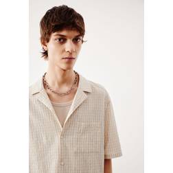 H&M Loose Fit Seersucker Resort Shirt - White