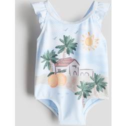 H&M Badedragt Med Tryk - Blå