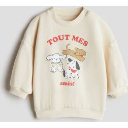 H&M Printed Cotton Sweatshirt - Beige