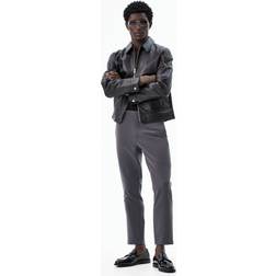 H&M Slim Fit Cropped Trousers - Grey