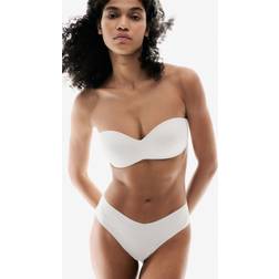 H&M Padded Microfibre Bandeau Bras - White