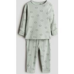 H&M Ribbed Cotton Set - Green