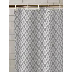 Catherine Lansfield Aztec Diamond Shower Curtain Silver