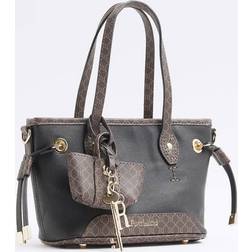River Island Small Side Tie Shopper Bag - Black