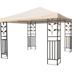 Spetebo Pavillon Ersatzdach Wasserdicht mit PVC Beschichtung 3 x 3 Meter - Beige
