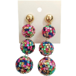 Shein 1pair Exquisite Rhinestone Decor Ball Drop Earrings For Women For Party