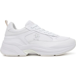 Tommy Hilfiger Leather Mixed Texture Chunky Trainers - White