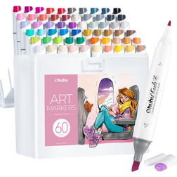 Ohuhu Unique Slim Chisel and Fine Double Tipped Art Alcohol Marker Set