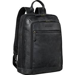 Stilord Watson Ryggsäck För Bärbar Dator 15,6 Inch Läderryggsäck Stor Vintage - Antracit