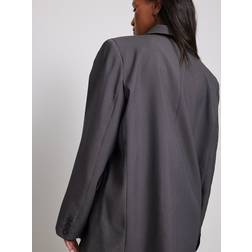 NA-KD Blazer Recycelter Zweireihiger Oversize-Blazer - Grau