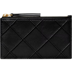 Tory Burch Nappa Leather Zip Card Case - Black