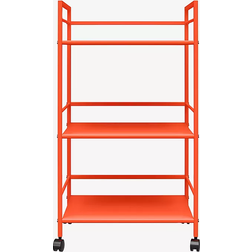 Novogratz Metall Rullande Vagn Orange Cache Röd Rullbord 29x43cm