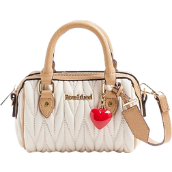 River Island Ruched Mini Bowler Bag - Cream