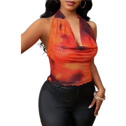 Shein Plus Size Tie-Dye Printed Deep Draped Top