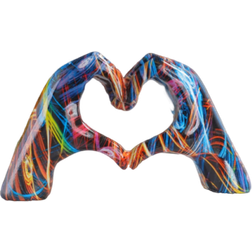 Shein Resin Decoration With Colorful Heart Shaped Hand Gesture Figurine 8cm