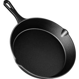 VonShef Cast Iron Skillet Pre-Seasoned 25.4 cm