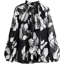 H&M Crinkled Chiffon Blouse - Black