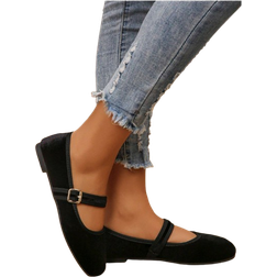 Shein Cross-Border Export Plus Size Suede Square Toe Flats - Beige/Purple/Red