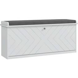 Homcom Upholstered White Shoe Rack 100x44.5cm