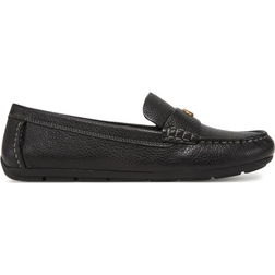 Coach Sculpted C Leather Driver Loafer Flats - Black