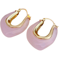 Shein pair Fashionable Versatile And Elegant UShaped Hoop Earring