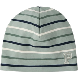 Polarn O. Pyret Striped Kids Beanie Hat - Green