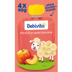 Bebivita Kinderspass Pfirsich in Apfel Banane 360g 4stk 1pak