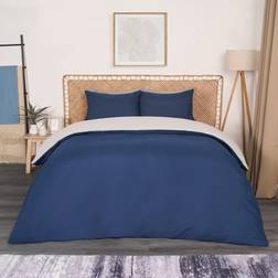 Brentfords Plain With Duvet Cover Blue, Grey (230x220cm)