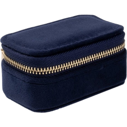 Dark Velvet Jewellery Box - Micro Navy Blue