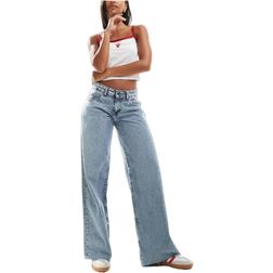 Motel Roomy Wide Leg Low Rise Jeans - Vintage Blue Wash