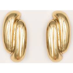 PrettyLittleThing Gold Chunky Abstract Twist Statement Earrings - Yellow