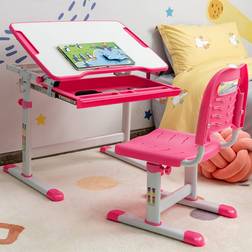 Costway Adjustable Kids Study Table and Chair Set 66 x 50 x 77 cm