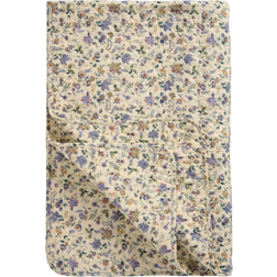 Ib Laursen Quilt Med Lilla Brune Blomster Tæppe Lilla, Brun (180x130cm)