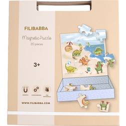Filibabba Magnetisk Puslespil 20 Brikker Dino Beach OneSize