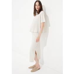 H&M Beige MAMA 2-Piece Ribbed Set Size M