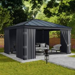 Canopia by Palram Dallas 4.2 x 4.8m Gazebo Curtain 4 Pack - Grey