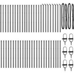 vidaXL Fence Posts 52 Pcs Grey Ø32 mm 100 cm Galvanised Steel
