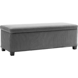 Homcom Ottoman With Lid 112 cm Chest Box Grey Storage Bench