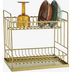 Tall Brass Rack 2 Tier Sink Washing Up Plates Dish Drainer 25cm