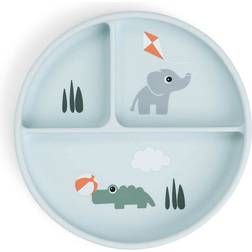Done by Deer Silicone Stick And Stay Compartment Plate Playground One Colour