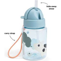 Done by Deer Drikkedunk Med Sugerør Tiny Farm 280ml Blue