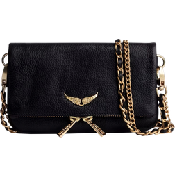 Zadig & Voltaire Rock Nano Pouch Clutch Noir/Gold