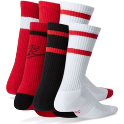Nike Big Kids Everyday Cushioned Crew Socks - Multicolor Red