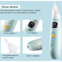 Zeblaze Handheld Electric Baby Nasal Aspirator 3 Suction Levels Green