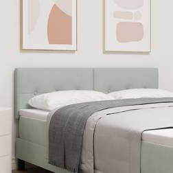 vidaXL Button Tufted Light Grey 140 cm Velvet Headboard
